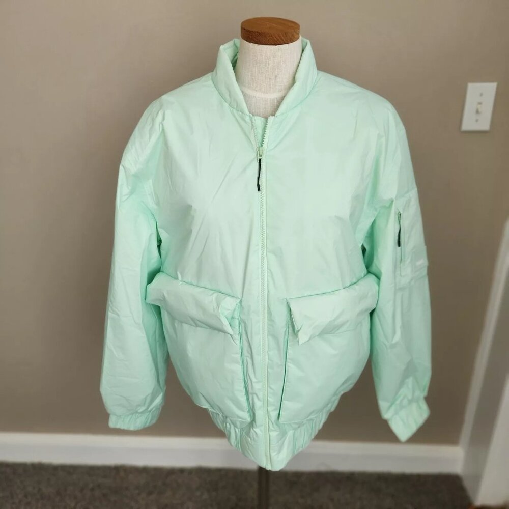 $300 Rains Fuse Puffer Waterproof Bomber Jacket unisex Medium green
